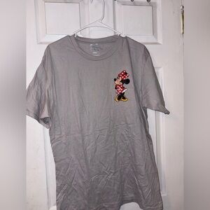 Disney Gray Tee with Minnie Mouse in Red and Yellow